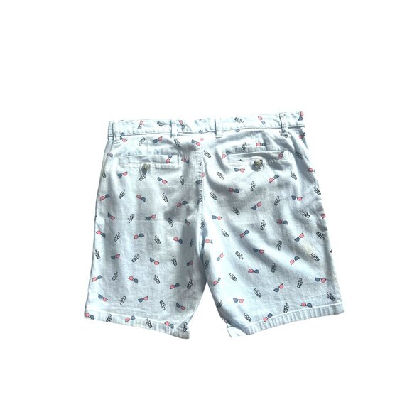 RAW YARN INDUSTRIES Men's Stretch Short Size 36 Light Blue Ice Cream & Sunglasse - Picture 5 of 7